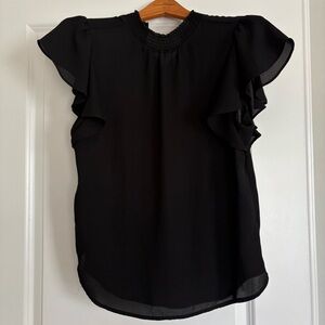 Apt. 9 Black Flutter Sleeve Blouse